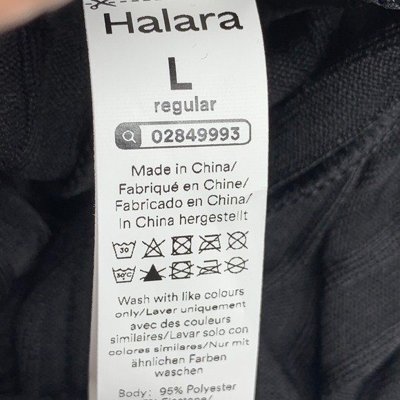 Halara Women's Black Ribbed High Waisted Wide Leg Pull On Lounge Pants Size L - Picture 12 of 15